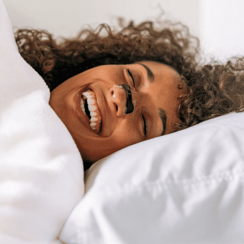 Person sleeping peacefully with Intake device