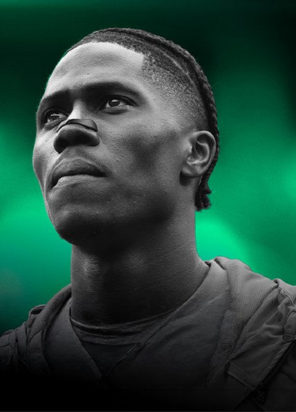 Amadou Onana wearing an Intake band